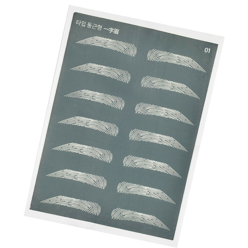 7 Pairs Eyebrow Tattoo Practice Train Skin Eye Brow Silicone Makeup Tool D