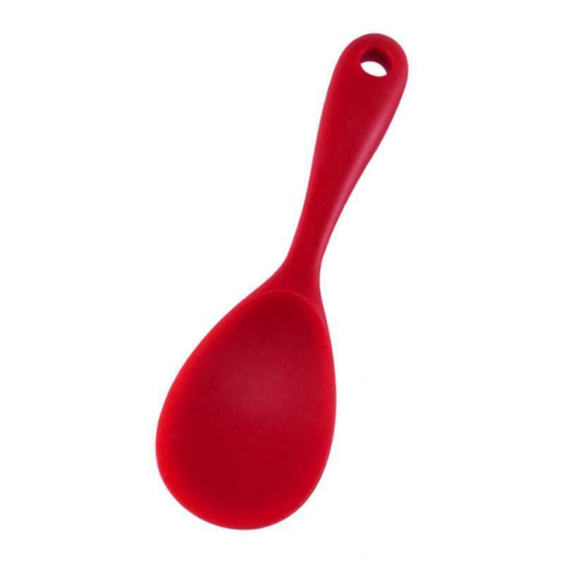Pack of 2 Food Grade Silicone Rice Paddle Camping BBQ Lightweight Red+Black