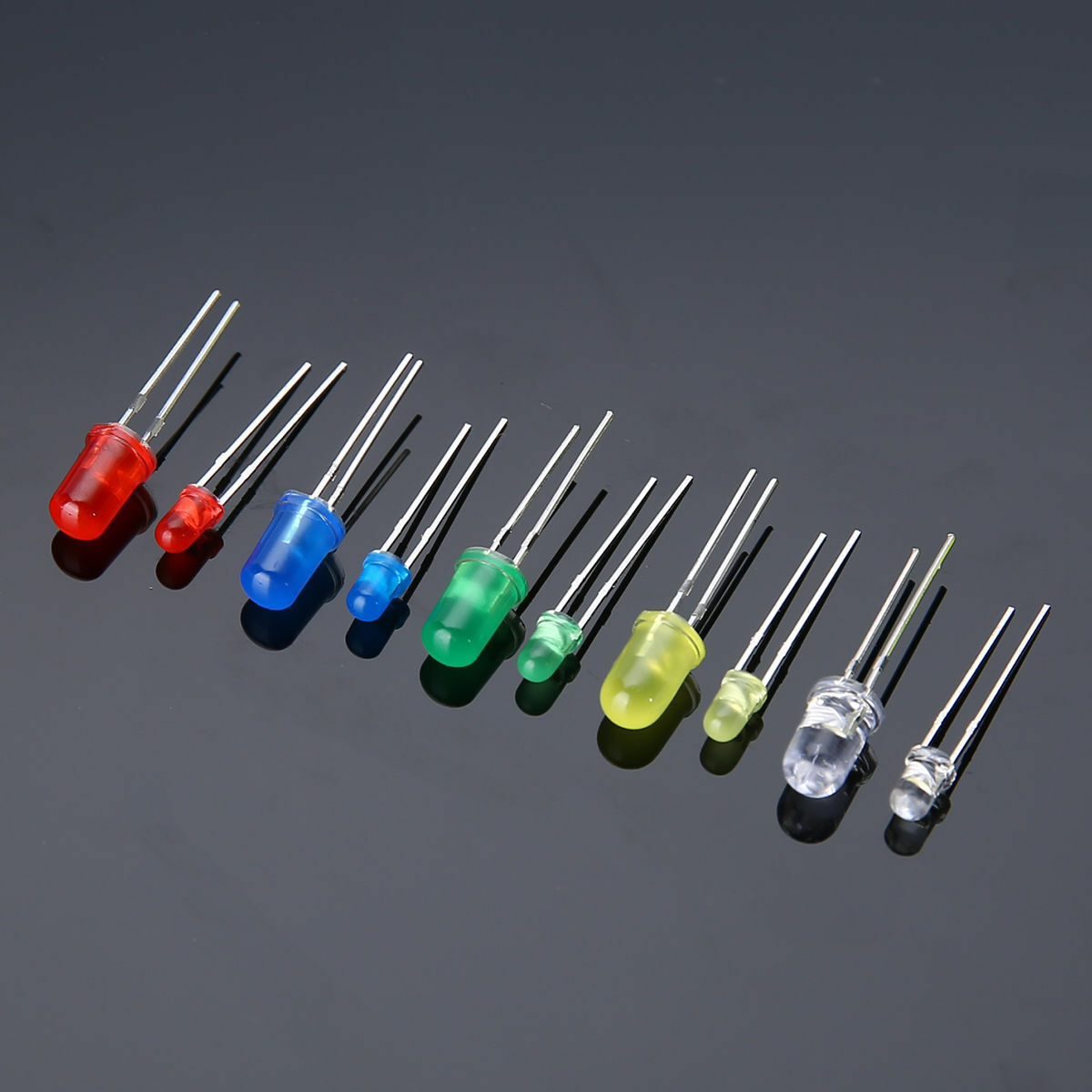 LED Diodes Emitting White Yellow Red Green Blue Assorted Kit DIY 300pcs 3mm 5mm