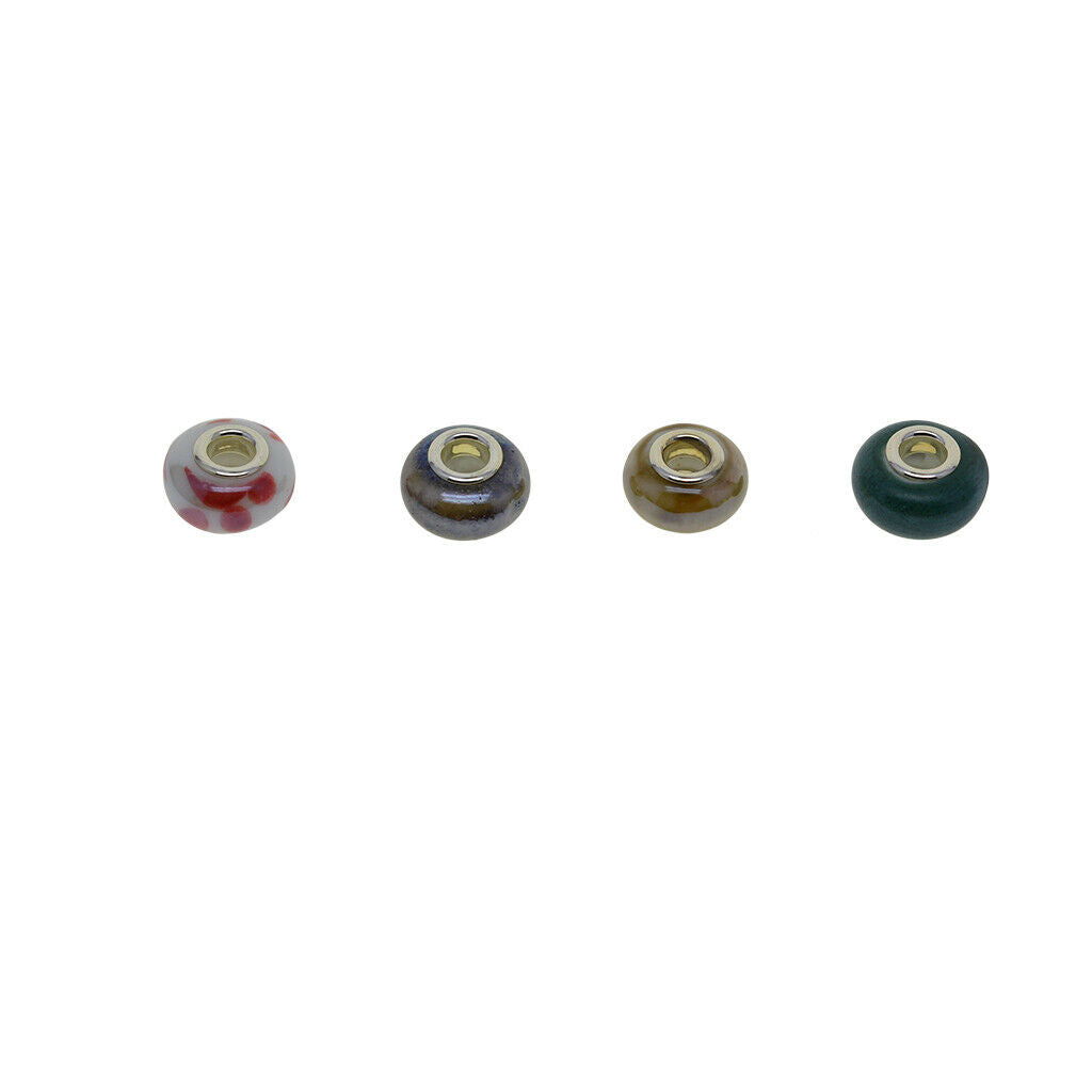 25x Faceted Lampwork Murano Glass Beads for European Charms