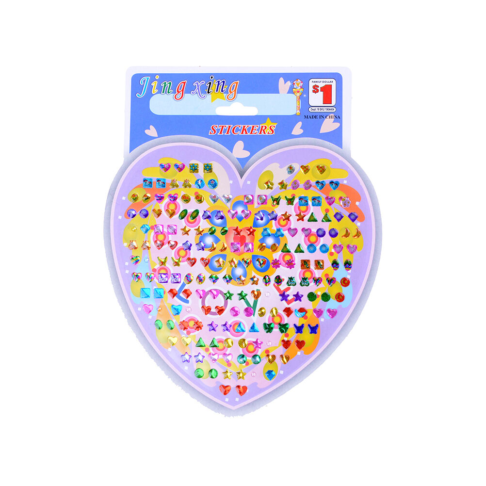 4x/set Wonderful Children Stickers Earring Cartoon Reward Crystal Stickers S_DD