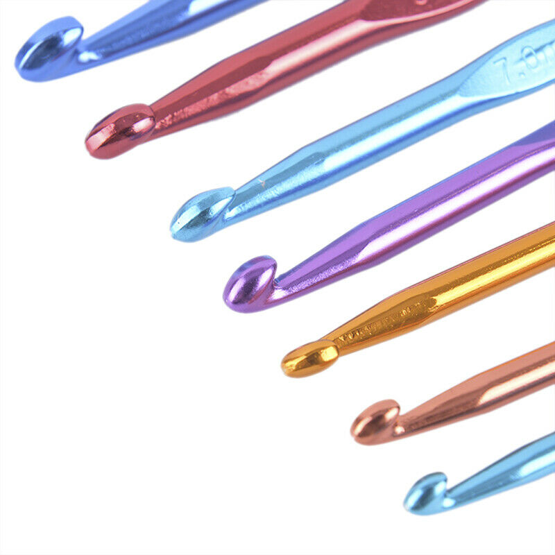 14pcs Set Multi-colour Aluminum Crochet Hooks Needles Knit Weave Craft Yarn BDA