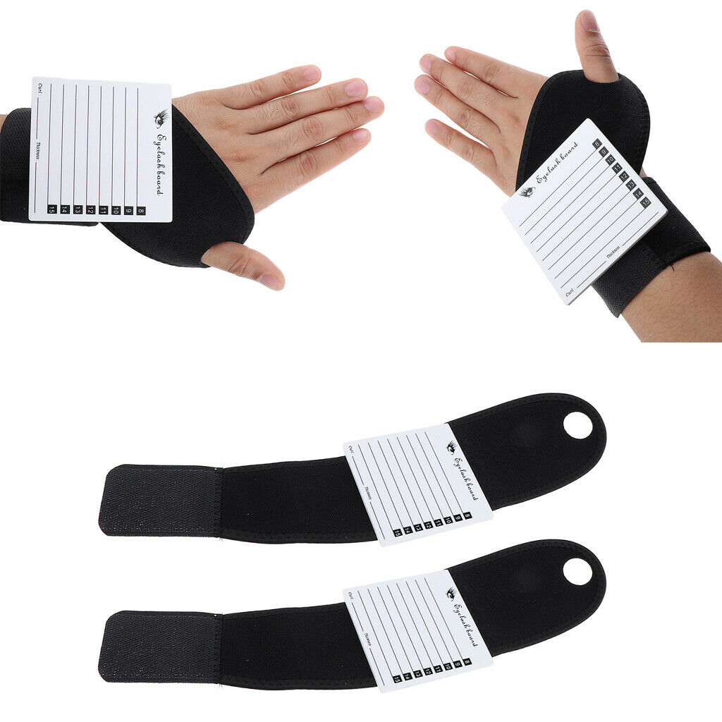 2x Eyelash Extension Stand Lash Holder Board False Lash Plate w/ Wrist Band