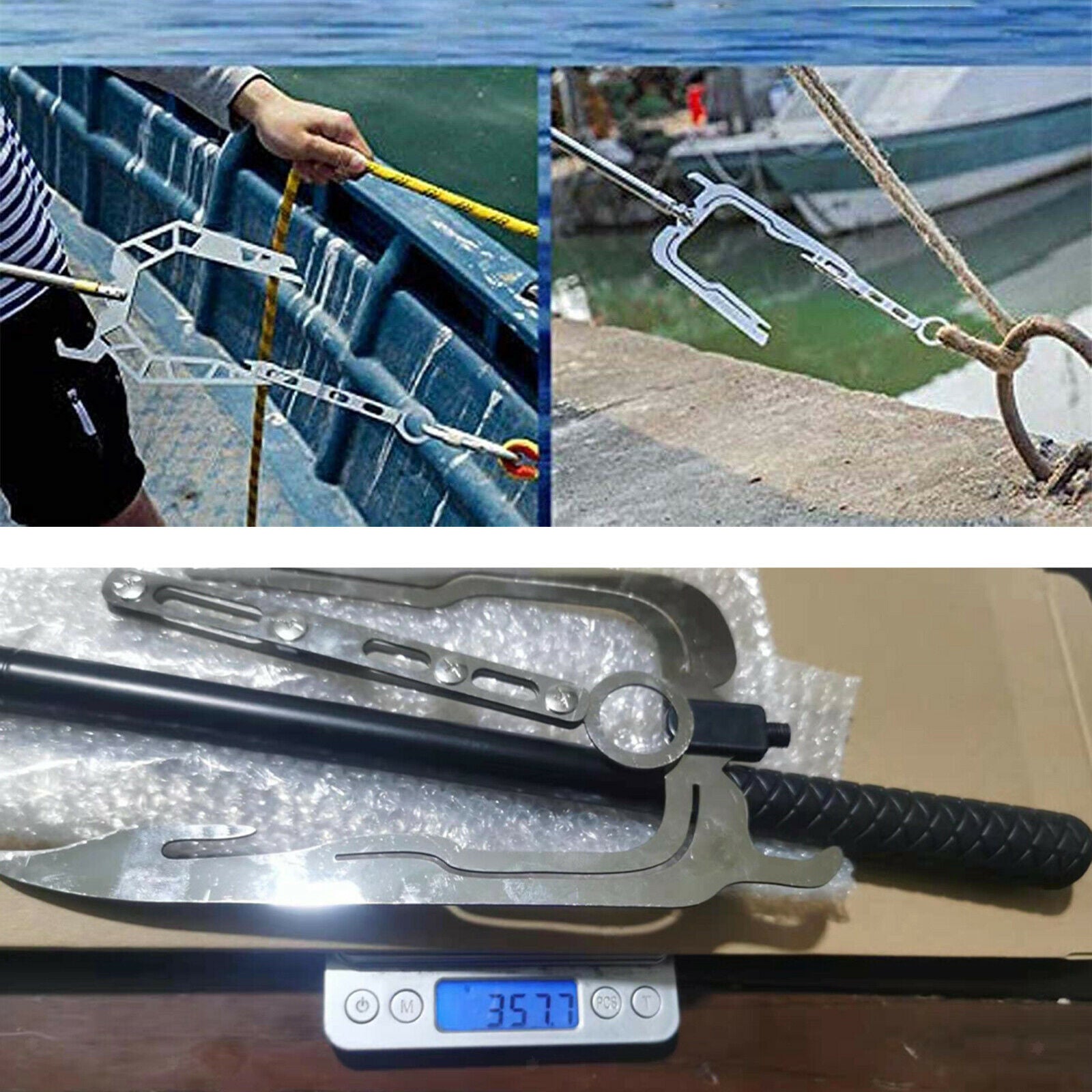 Multi-Purpose U Type Telescopic Boat Hook Dock Hook Long-Distance Threader