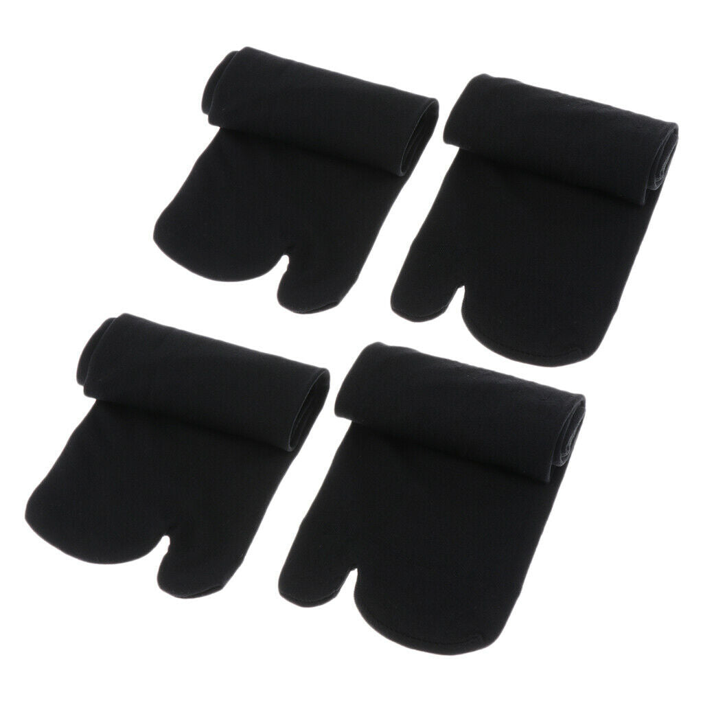 2 Pair Tabi Socks Breathable Men's Slipper Clogs Socks - Gray + Black