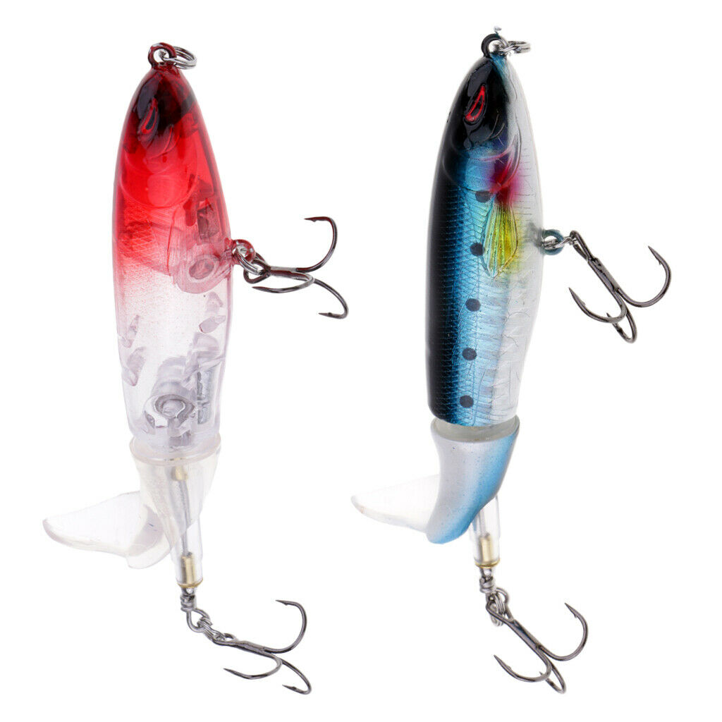 2Pcs 100mm Topwater Fishing Lure Floating Lure Big Hard Bait Hooks Carp Bass