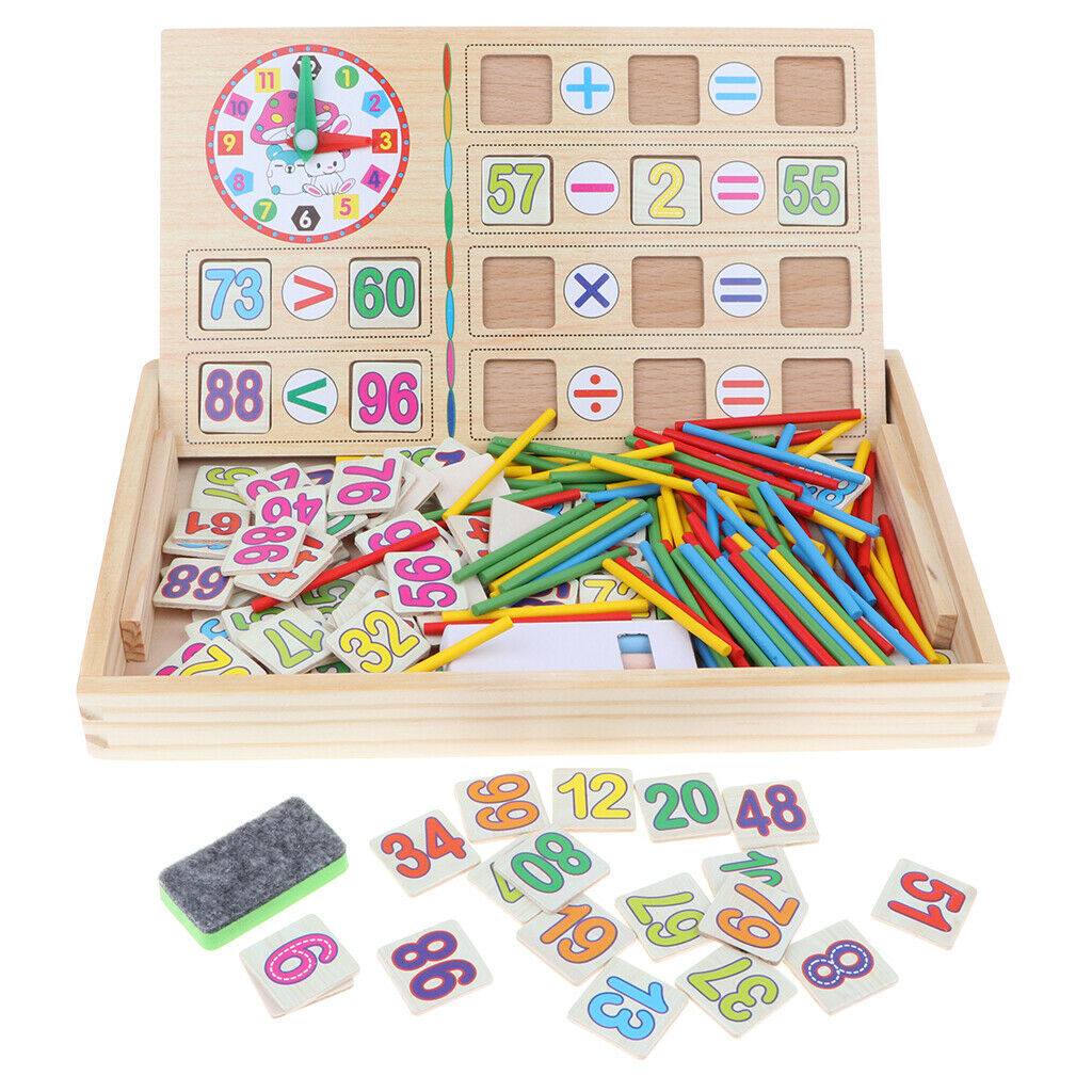 Wooden Arithmetic Learning Box Educational Montessori Materials Math Toys