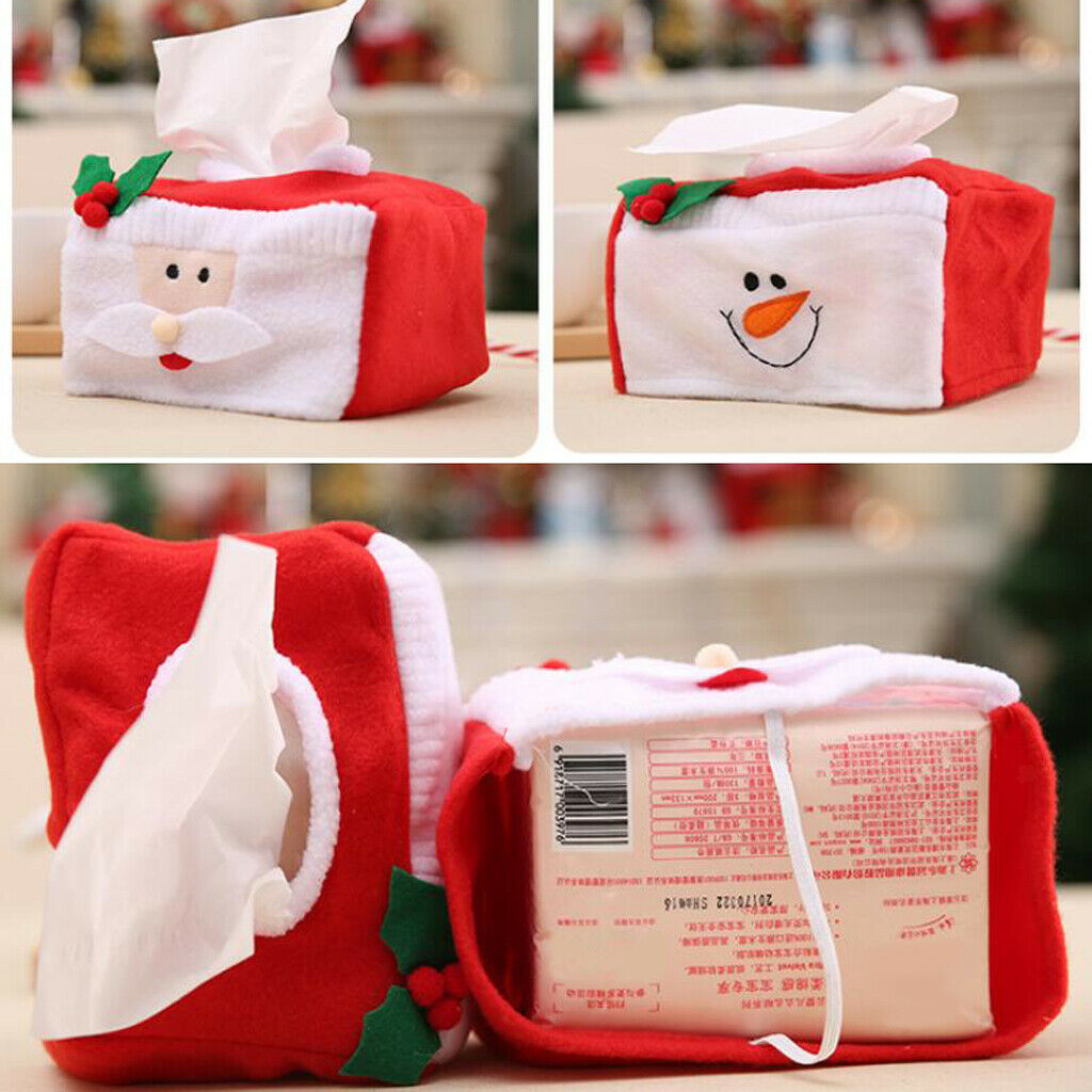 Christmas Tissue Box Napkin Holder Paper Towel Box   Santa