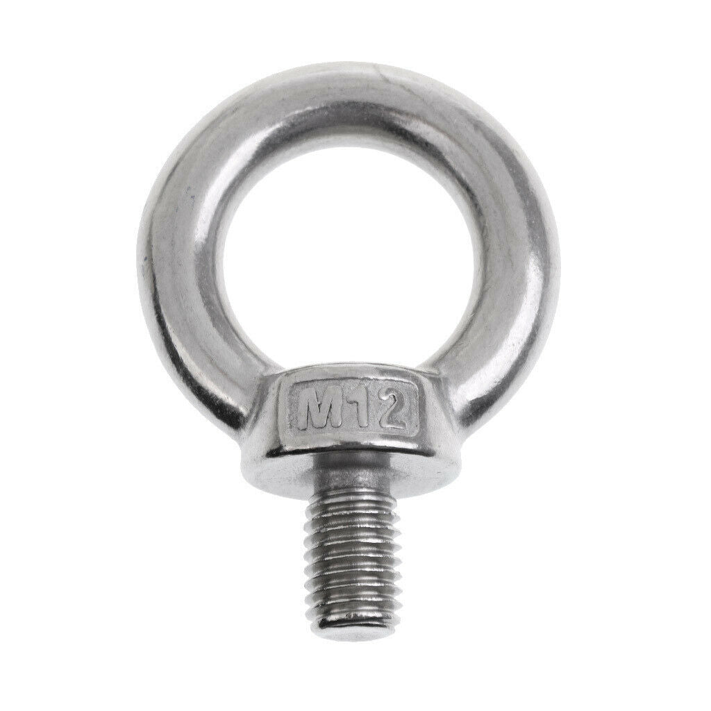 Stainless Steel Shoulder Lift Eye Bolt Marine M12x20mm, Set of 2pcs