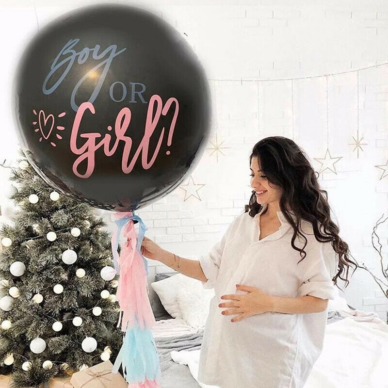 Boy Or Girl Balloon Gender Reveal Baby Shower Confetti Black Latex Ballon.l8