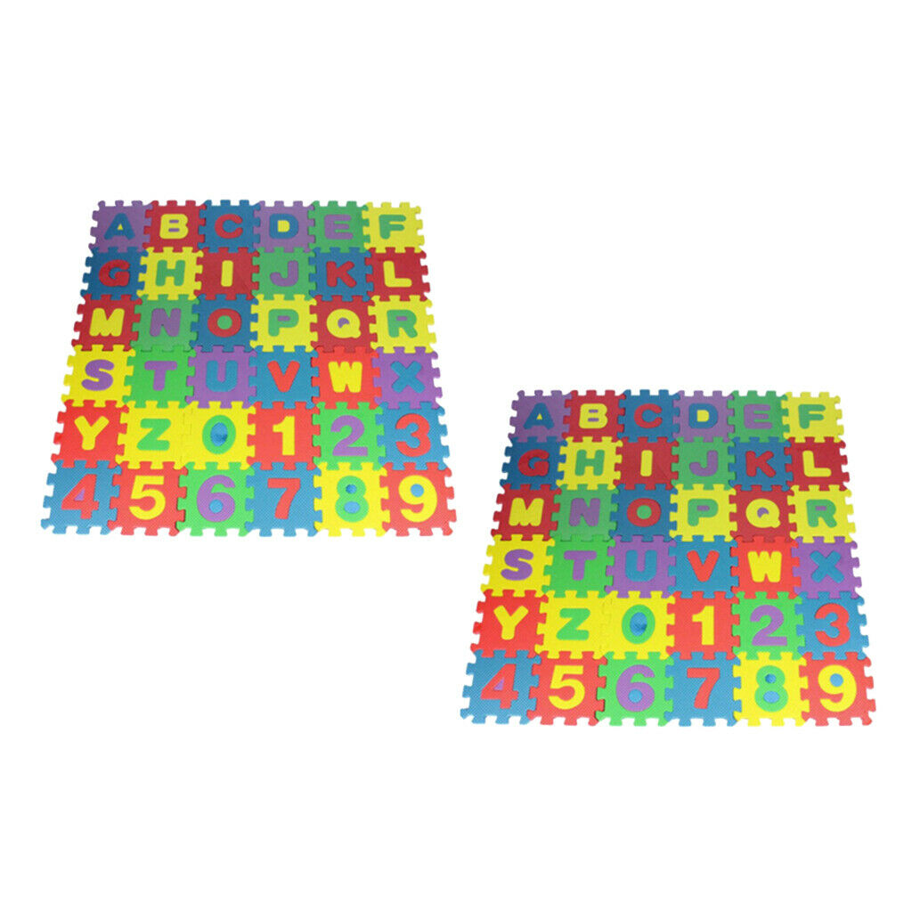 Set of 72 Baby Colorful Foam Mat Alphabet and Number Learning Play Exercise