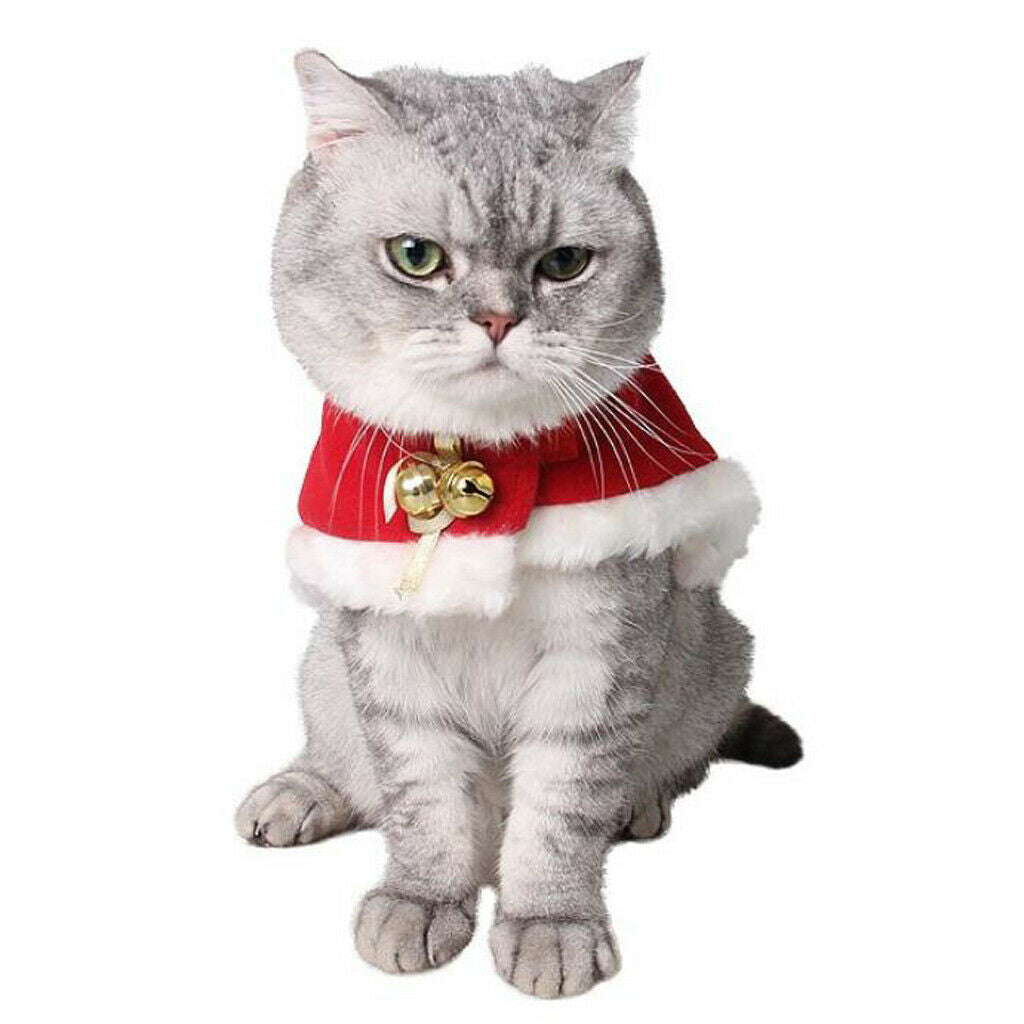 Cat Dog Christmas Cloak - Cat Dog Costume Santa Cloak for Kitty Cat Dog, Red