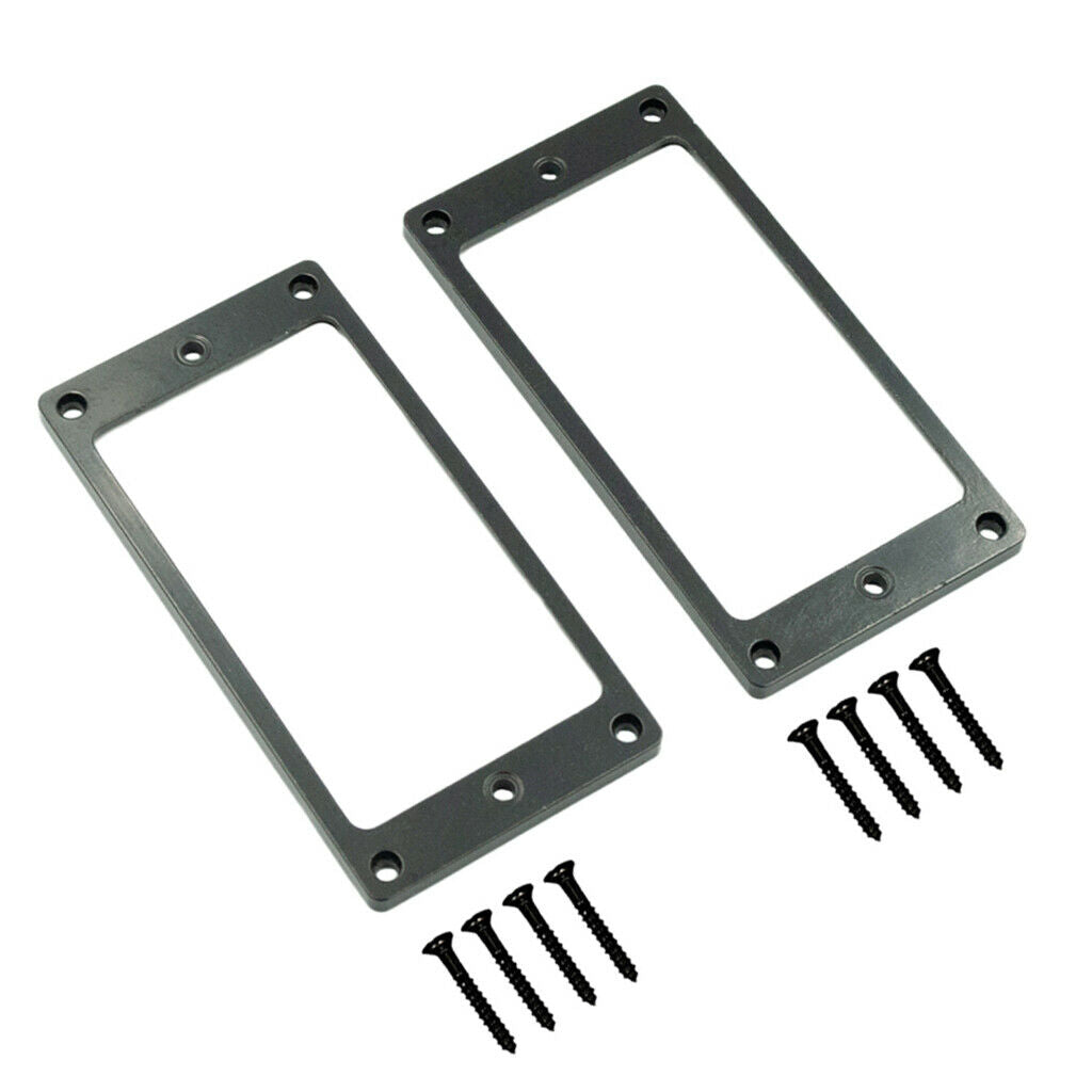 2pcs Guitar Neck&Bridge Humbucker Pickup Mounting Ring with Screws Black