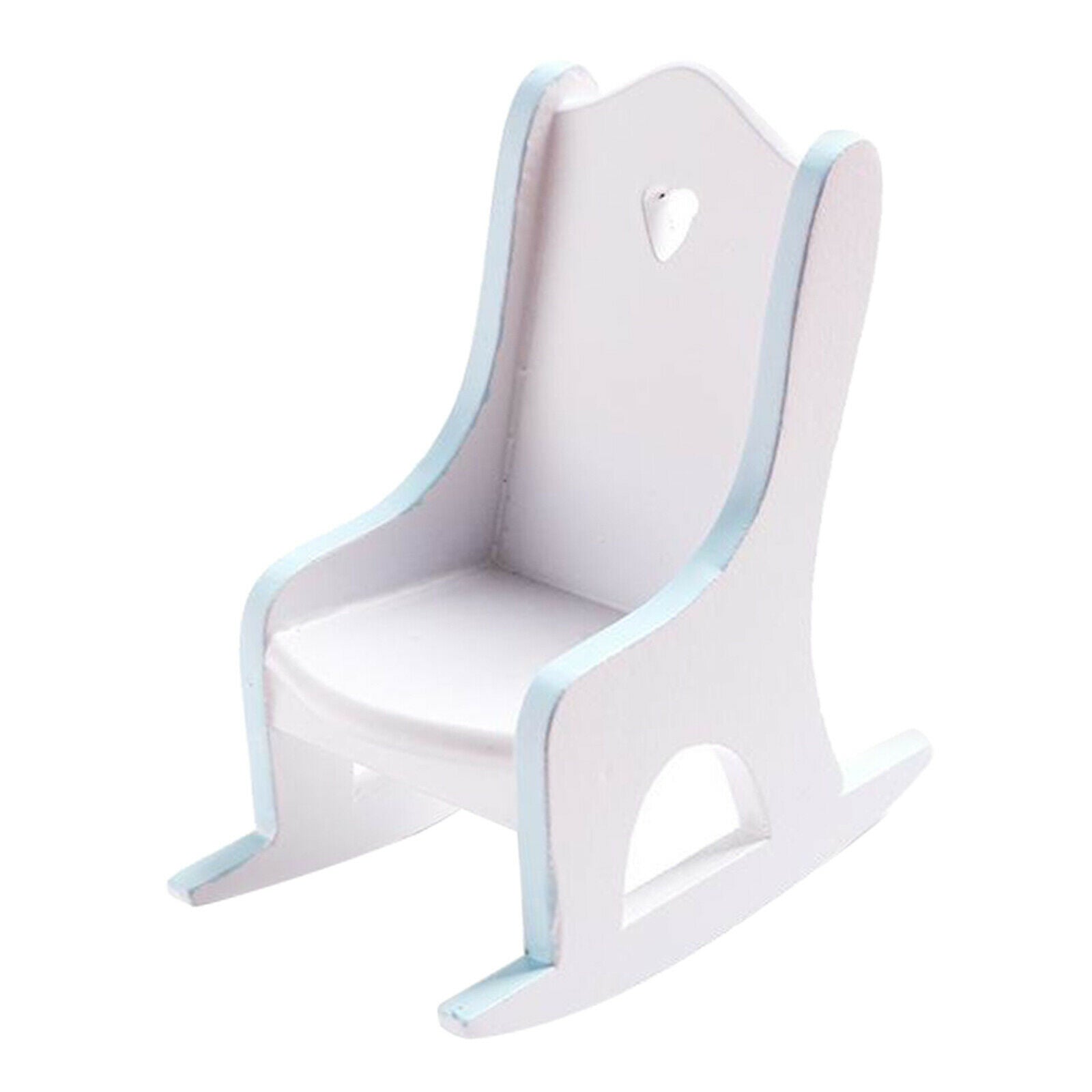 2Pcs Wooden 1:12 Scale Miniatures Rocking Chair Furniture Accessories Crafts