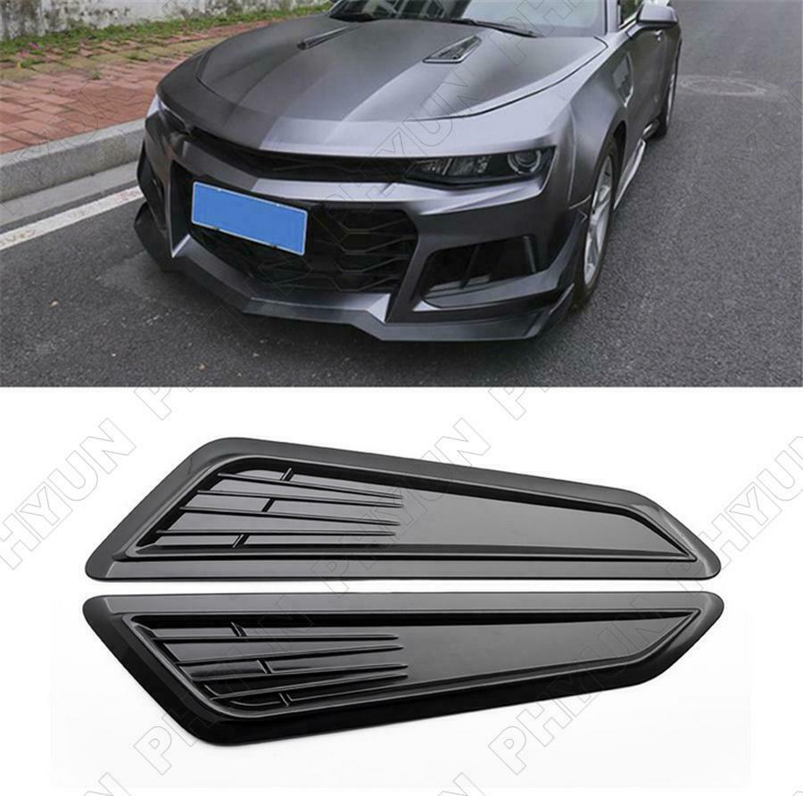 2x Car Air Flow Intake Hood Vent Bonnet Cover Decorative Trim Black Accessories