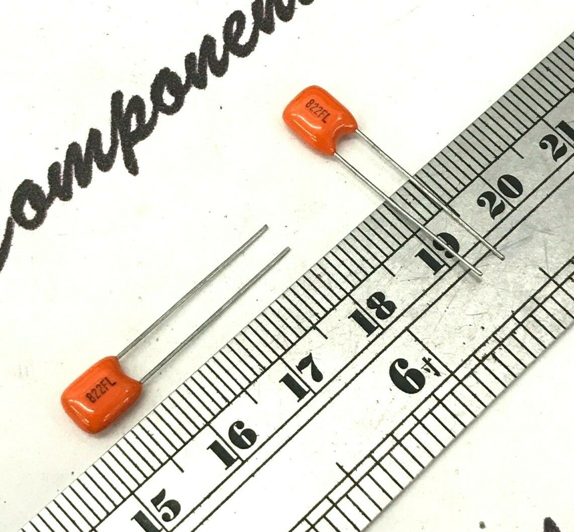10pcs - NISSEI APH 8200p (8200pF 8.2nF) 100V 1%  Film Capacitor - NOS