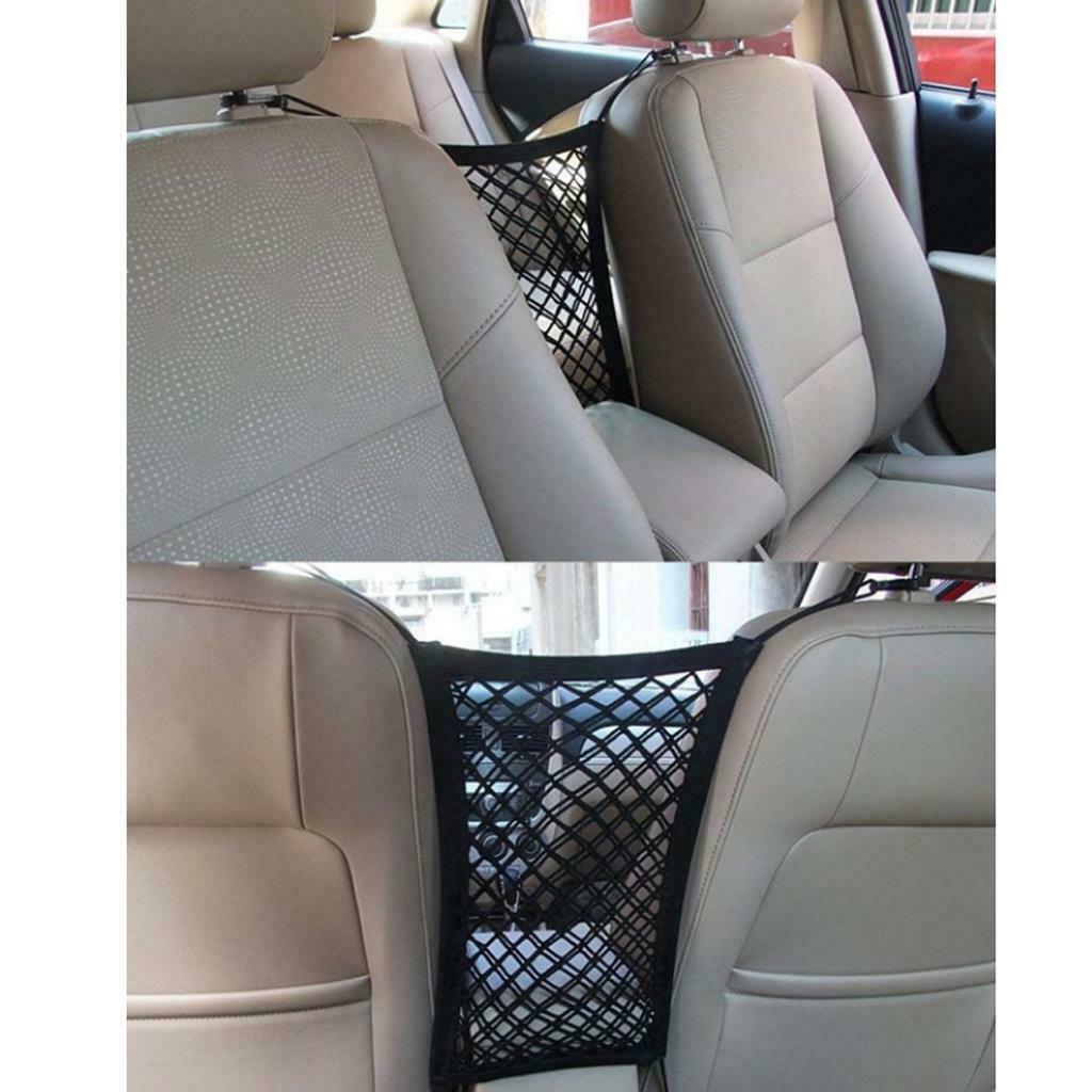 Universal Black Double Layer Car Seat Organizer Net Umbrella Holder Pocket