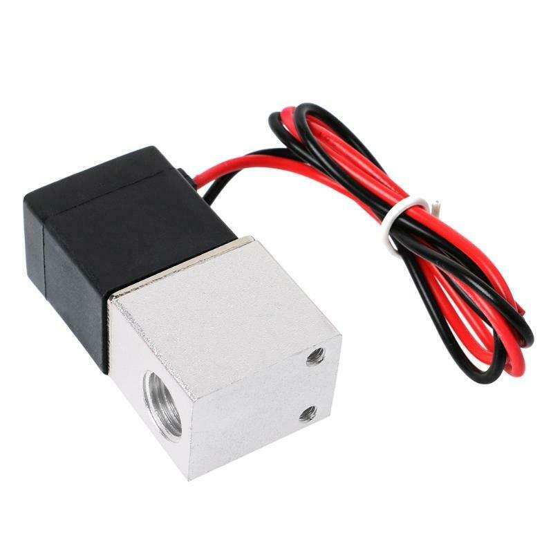 1/4" DC 12V 2 Way Normally Closed Pneumatic Aluminum Electric Solenoid Air Valve