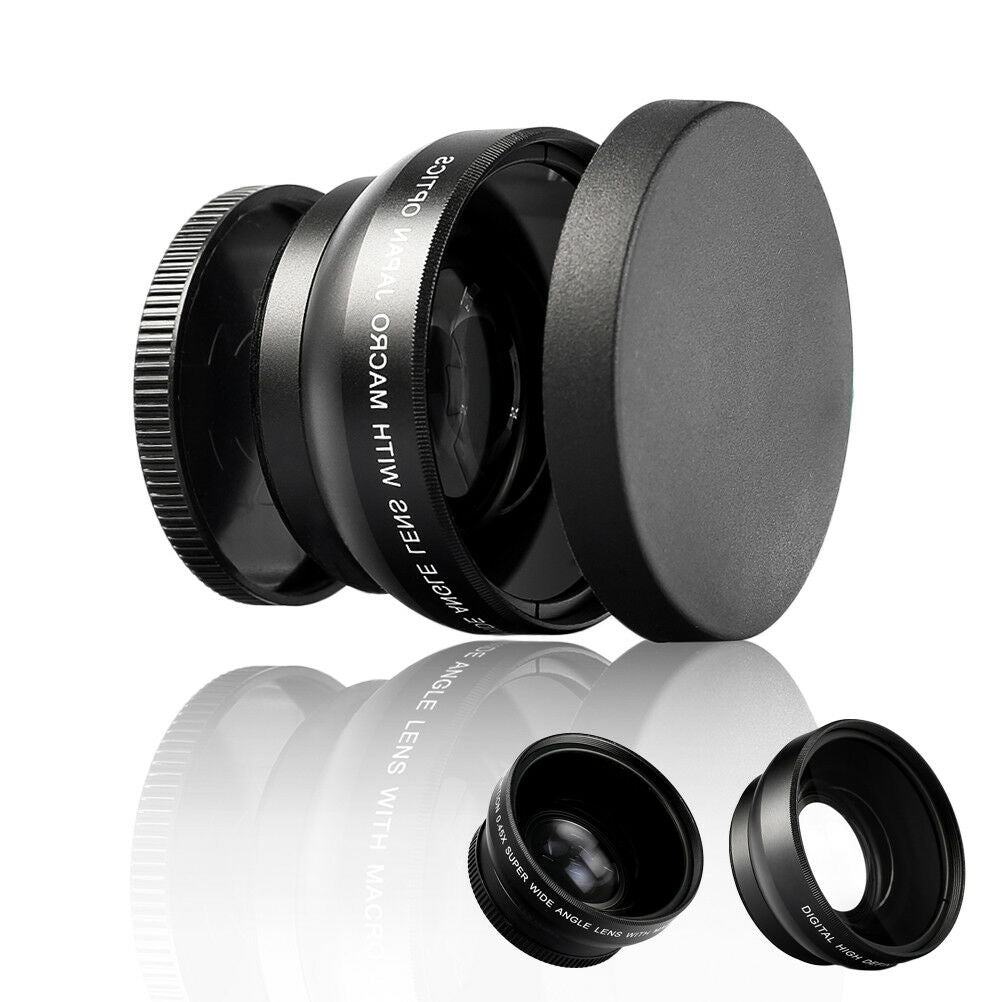 52mm Digital HD 0.45X Super Wide Angle Macro Lens for Canon Nikon Sony Pentax Qx