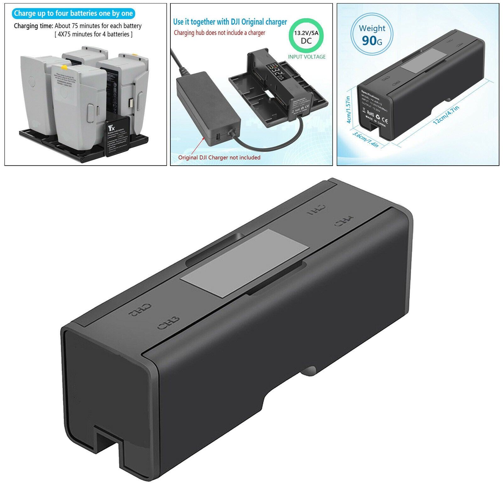 Foldable Battery Charging Hub Suitable for DJI Mavic Aria 2 / Aria 2S