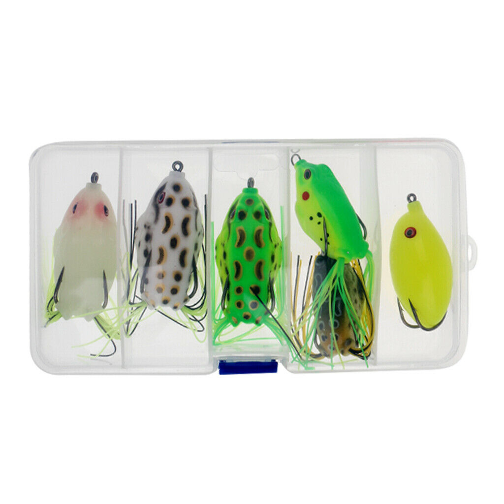 6 Pcs Soft Frog Lure Bass Fishing Hooks Bait Tackle Topwater Fishing Tool
