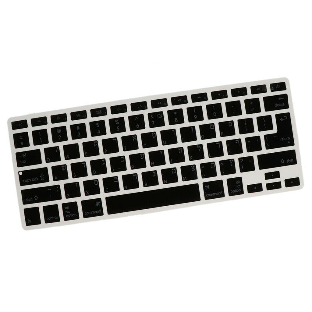 Anti Dust Hebrew English Keyboard Protector Durable Silicone Keyboard Skin Cover