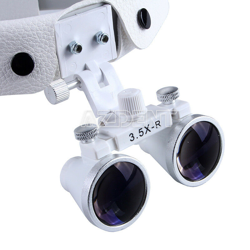 3.5X Loupes Dental Medical Surgical Binocular Headband Glass Magnifier White