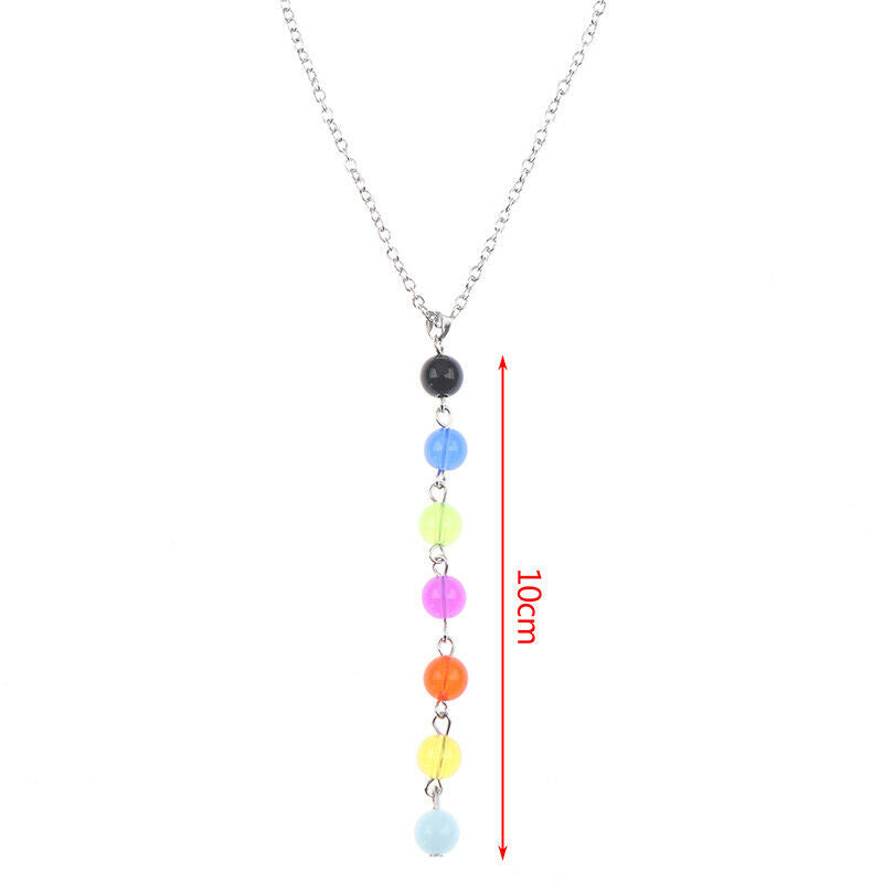 7Chakra Beads Pendant Yoga Reiki Healing Balancing Chain Necklace Jewel.l8