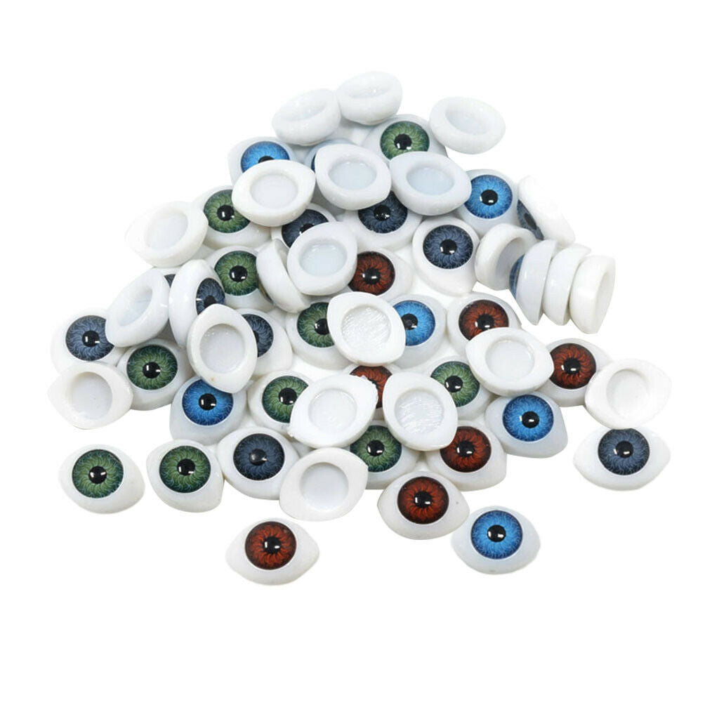 60x Plastic Glass Gothic Eyes Embellishments Handmade Accessories for Craft