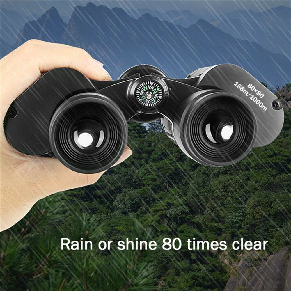 80X80 Long Range HD Binoculars Telescope Optical Glass Lens Night Vision Outdoor