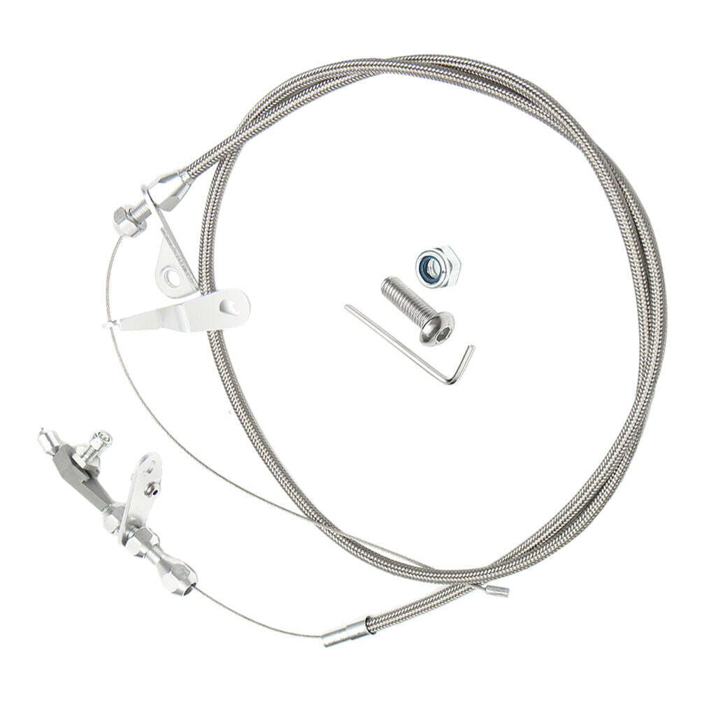 Braided Kick Down Cable Transmission Detent For Ford C6 Trans C-6