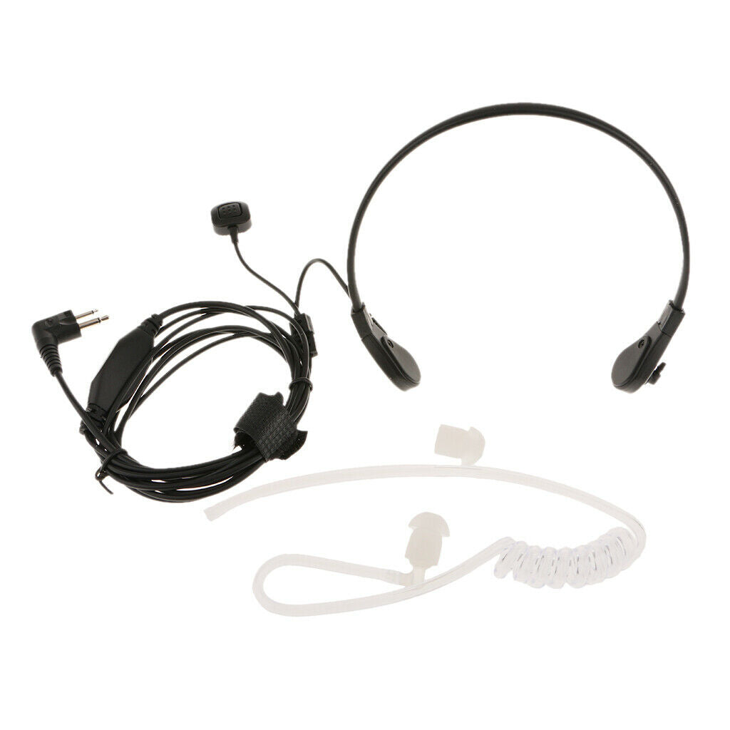 Throat Mic Covert Acoustic Tube Earpiece Headset With Finger Ptt Compatible For