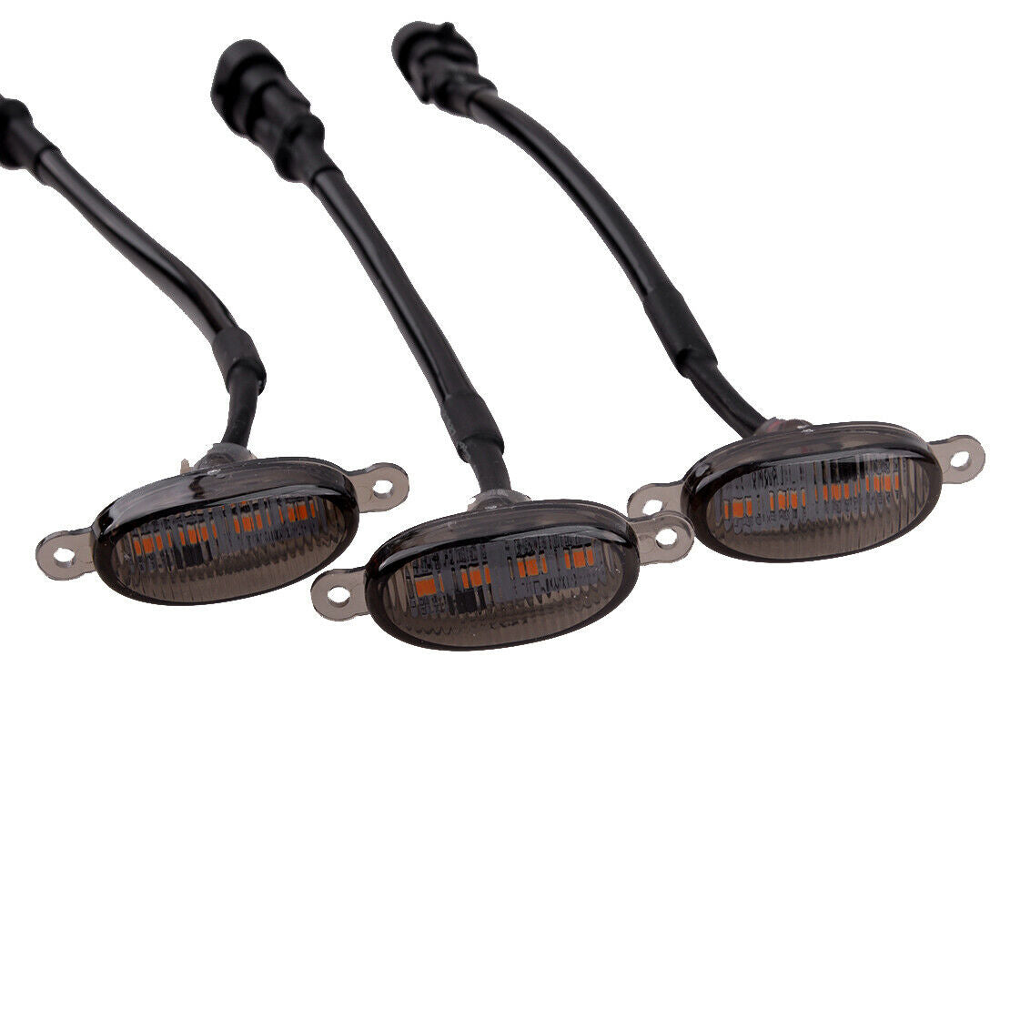 3pcs Amber Smoked LED Front Grille Grill Running Lights Fit for Ford F150 Raptor