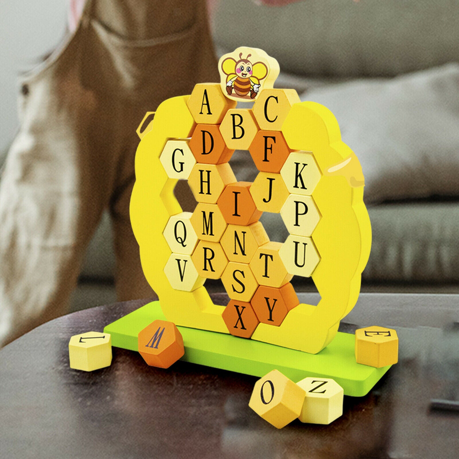 Honeycomb Alphabet Puzzle Stacking Game Shape Puzzle Toys Birthday Gift