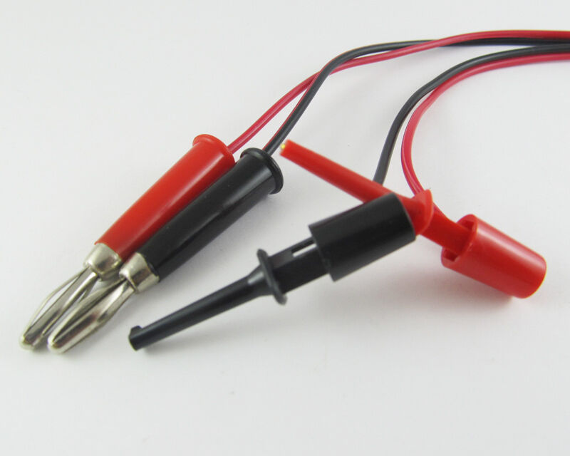 5 sets 4mm banana plug to Small Test Hook Clip For Multimeter Test Lead Cable 1M