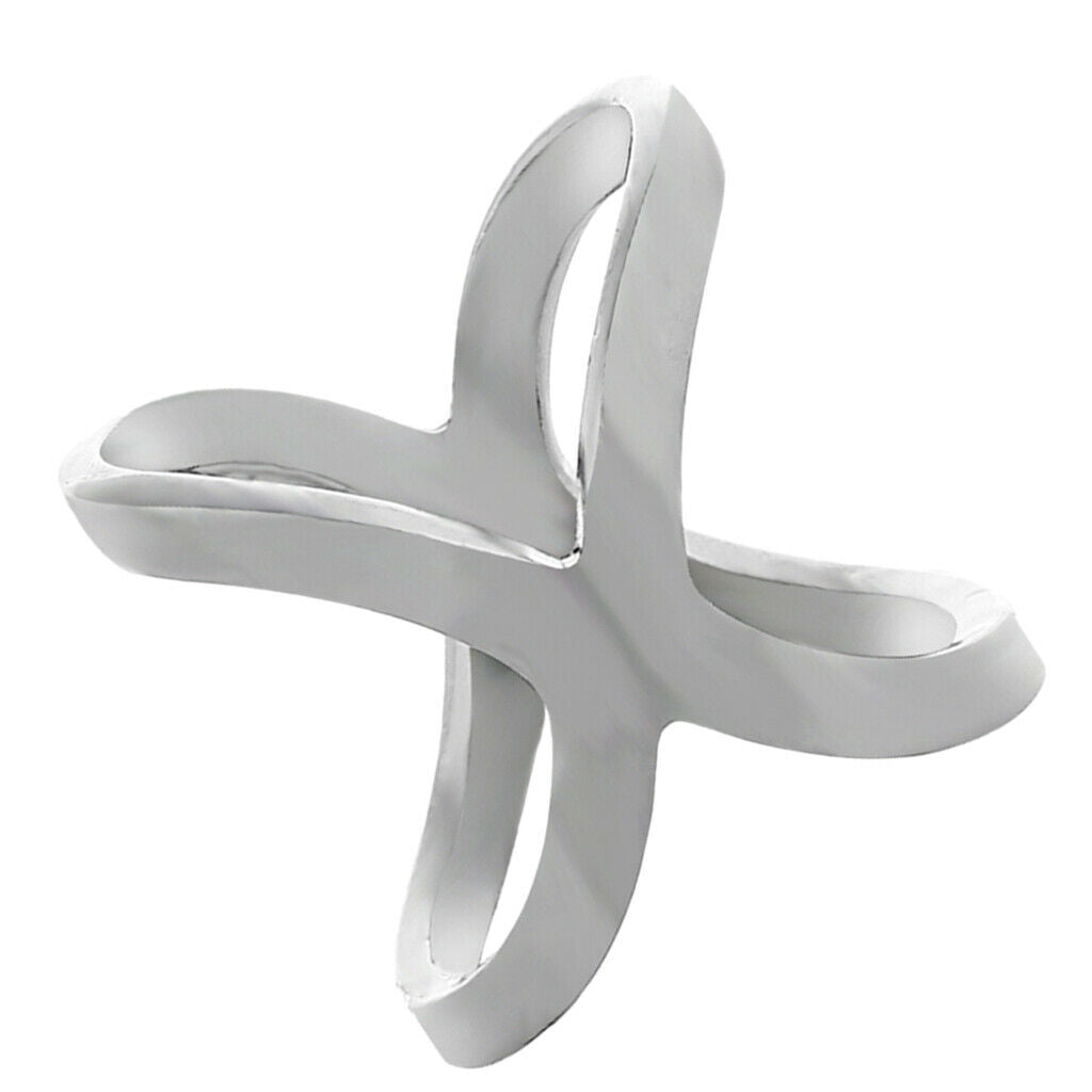 2 Pieces Lady Silk Chiffon Scarf Clip Ring Holder Wedding Party Cross Buckle