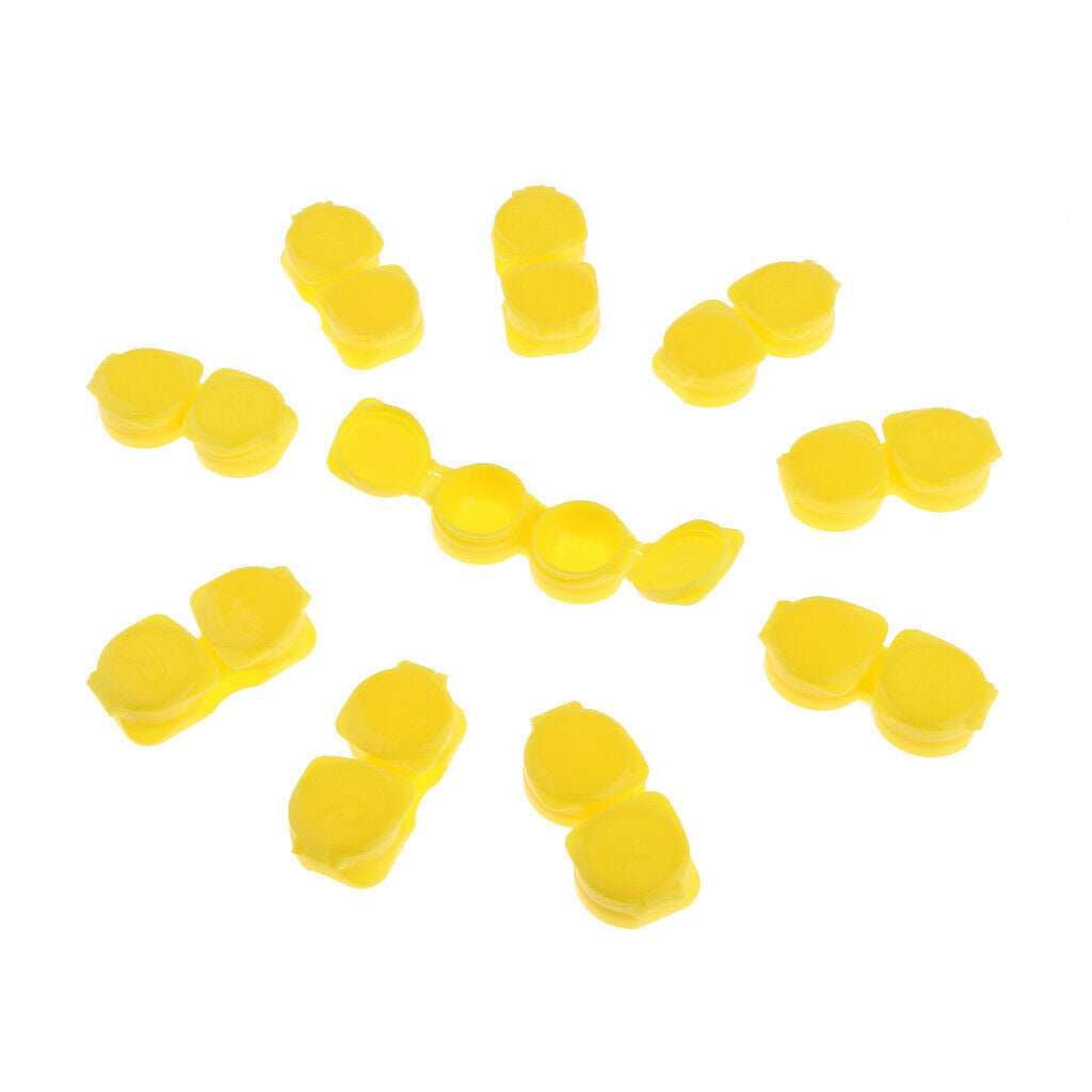 10 Pieces  Travel -top  Eyes Container Storage Cases - Yellow, as described