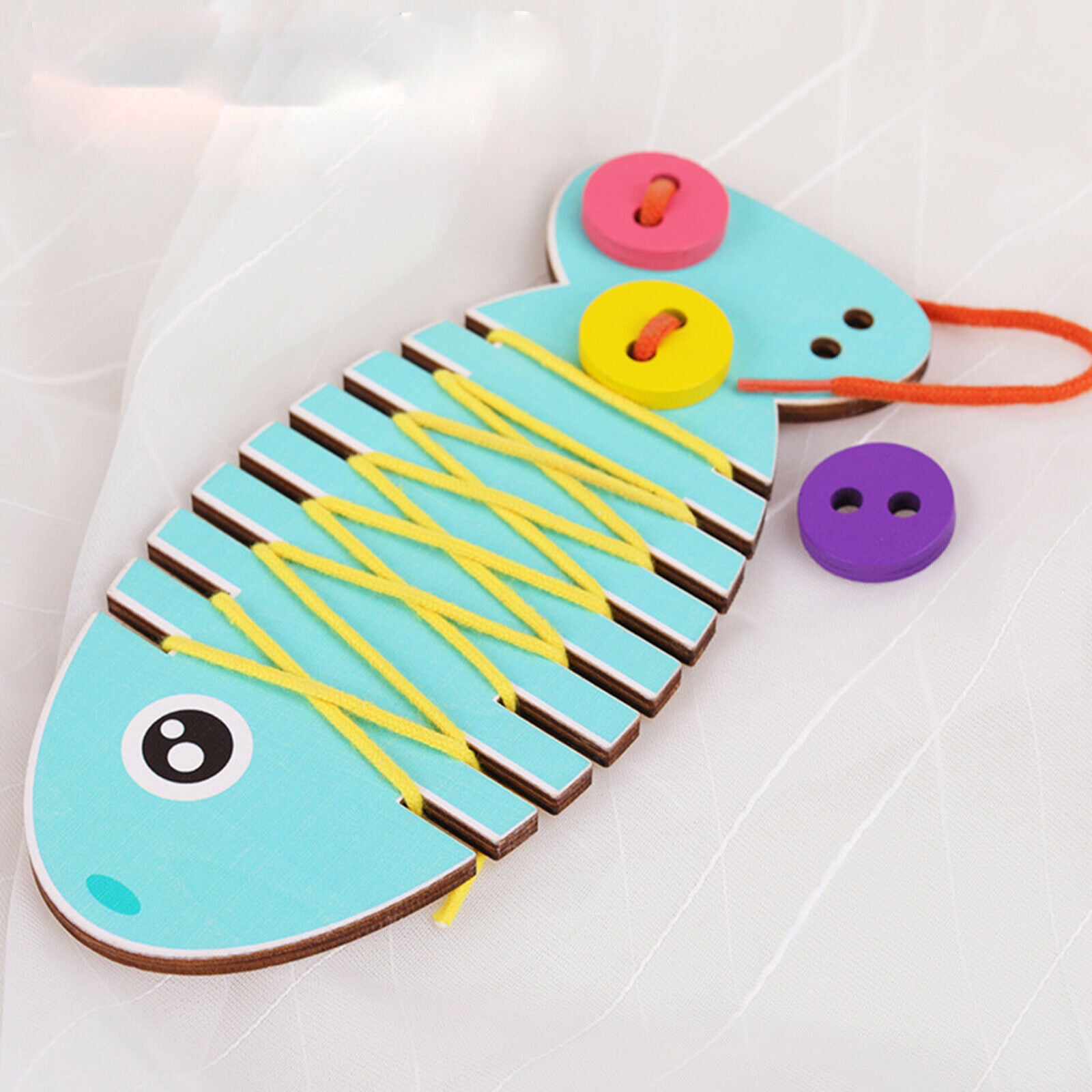 Wooden Threading Line Fish Game Toys Toys for Baby Kids Learning Education