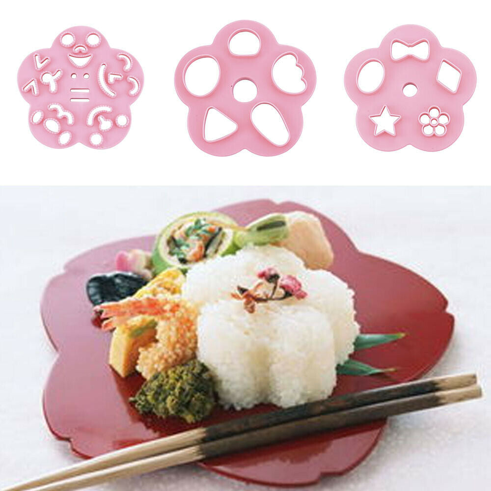 4Pcs/Set DIY Sushi Onigiri Rice Ball Press Mold Kit Kitchen Bento Accessories US
