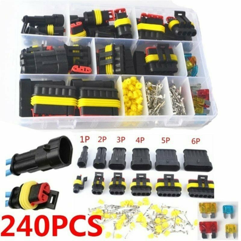 240pcs Car  Plug Terminal Auto Sealed Waterproof Electrical Wire Connector Plug