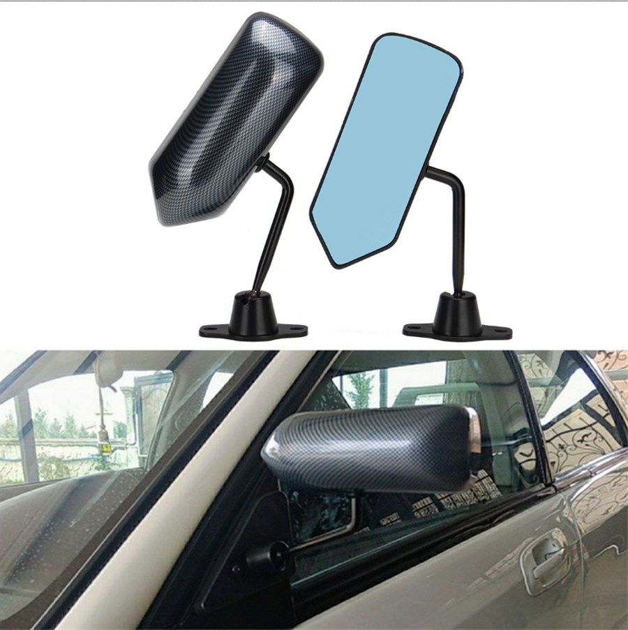 2x F1 Style Carbon Fiber Auto Car Side Rear View Mirrors Adjustable Wide Angle