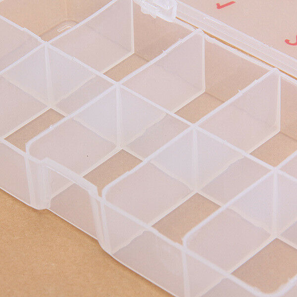 Empty Nail Art Tips Rhinestones Charms Rings Storage Case Holder Clear