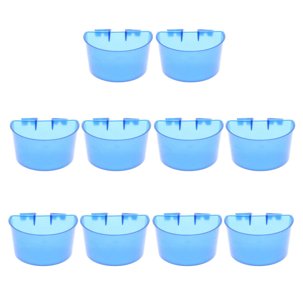10 Pcs Bird Pigeon Feeder Container Holder Cage Hanging Cup for Parrot Budgie