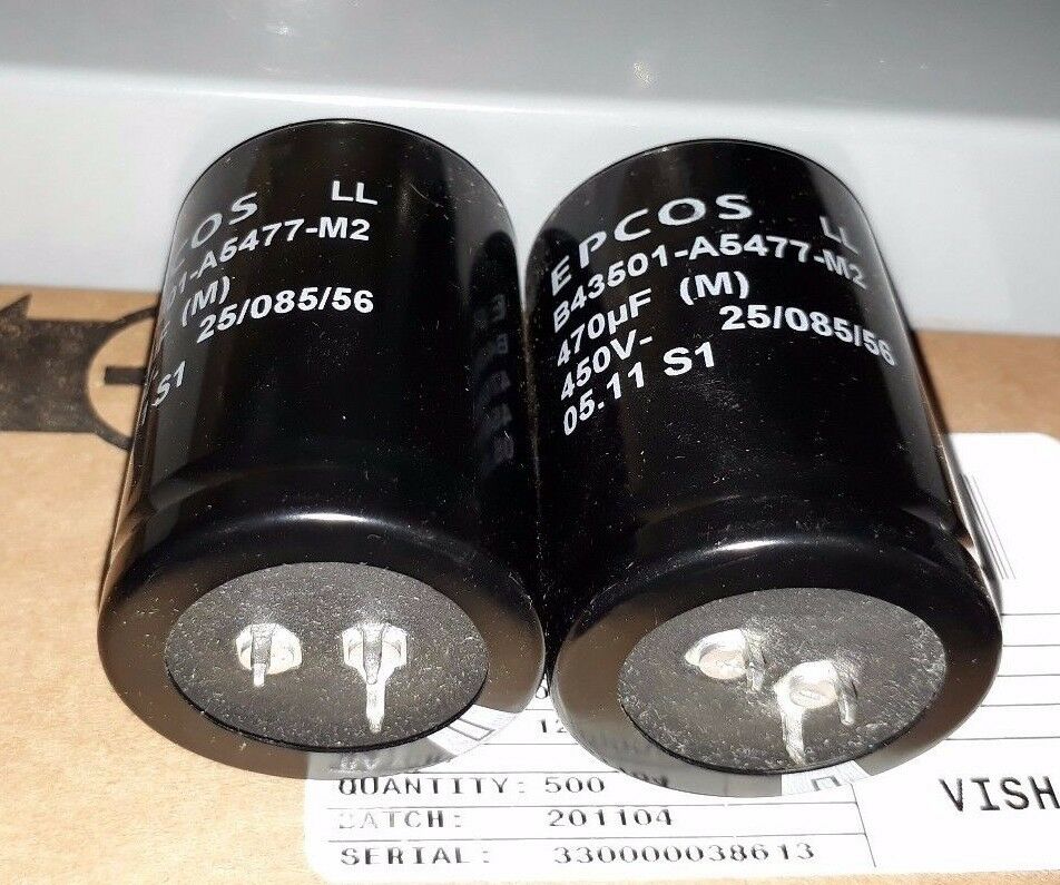 2PCS NEW EPCOS B43501 470uF 450V VERY LONG LIFE HI END TUBE AMP CAPS FOR AUDIO!