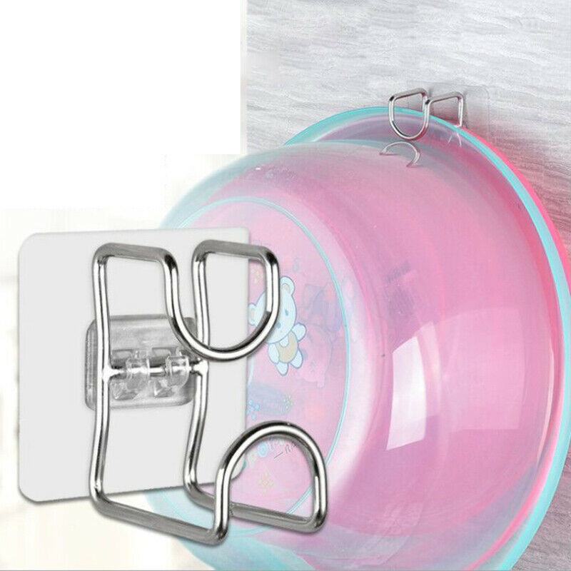 1pc Hilife Wall Mounted Door Sticky Hanger Holder Sink Holder Stainle.l8