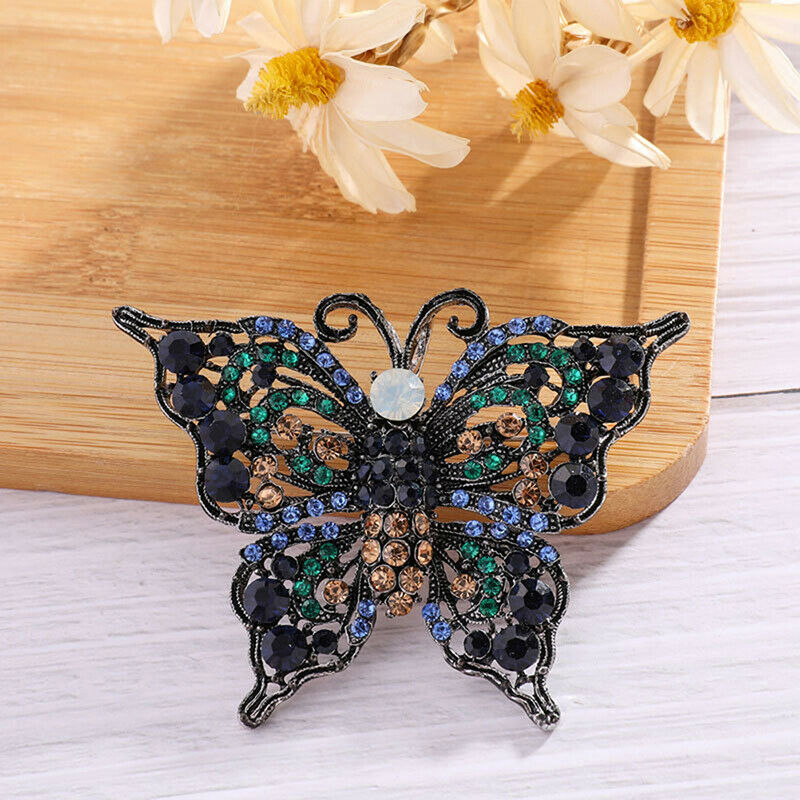 Rhinestones Butterfly Brooch Pins Fashion Costume Jewelry for Women or Gi.l8