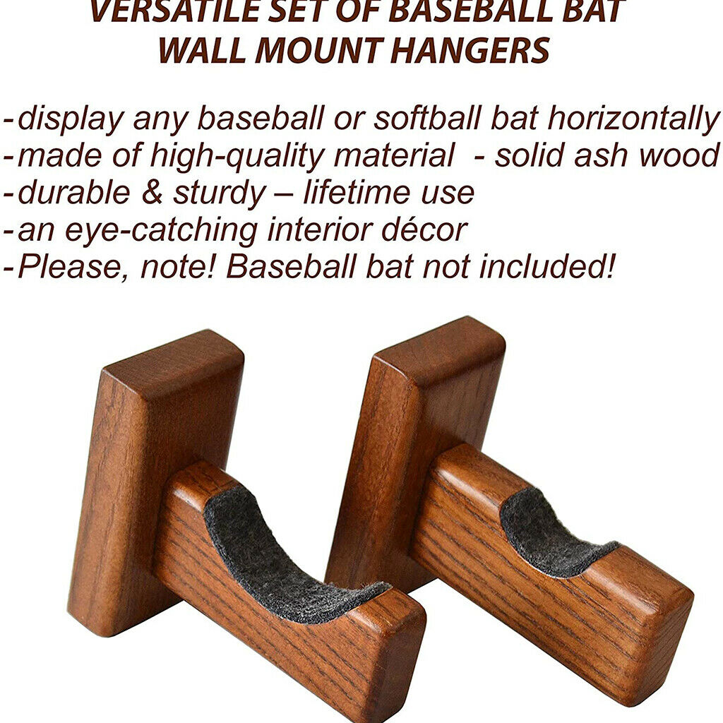 Solid Wood Bracket Wall Body Hanger Wooden Baseball Bat Bat Display