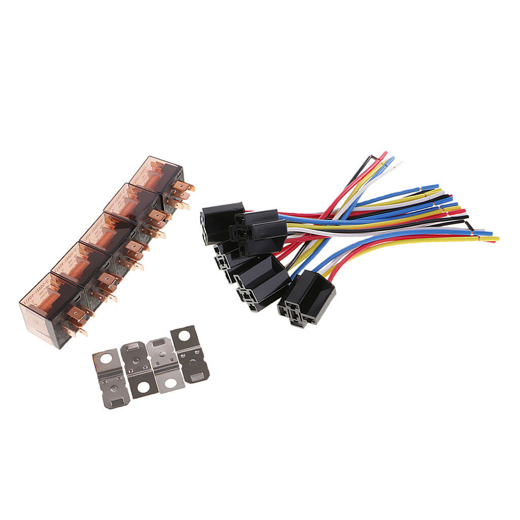 5PCS Car DC 12V Volt 60A SPDT Automotive 5 Pin 5 Wire Relay & Harness Socket