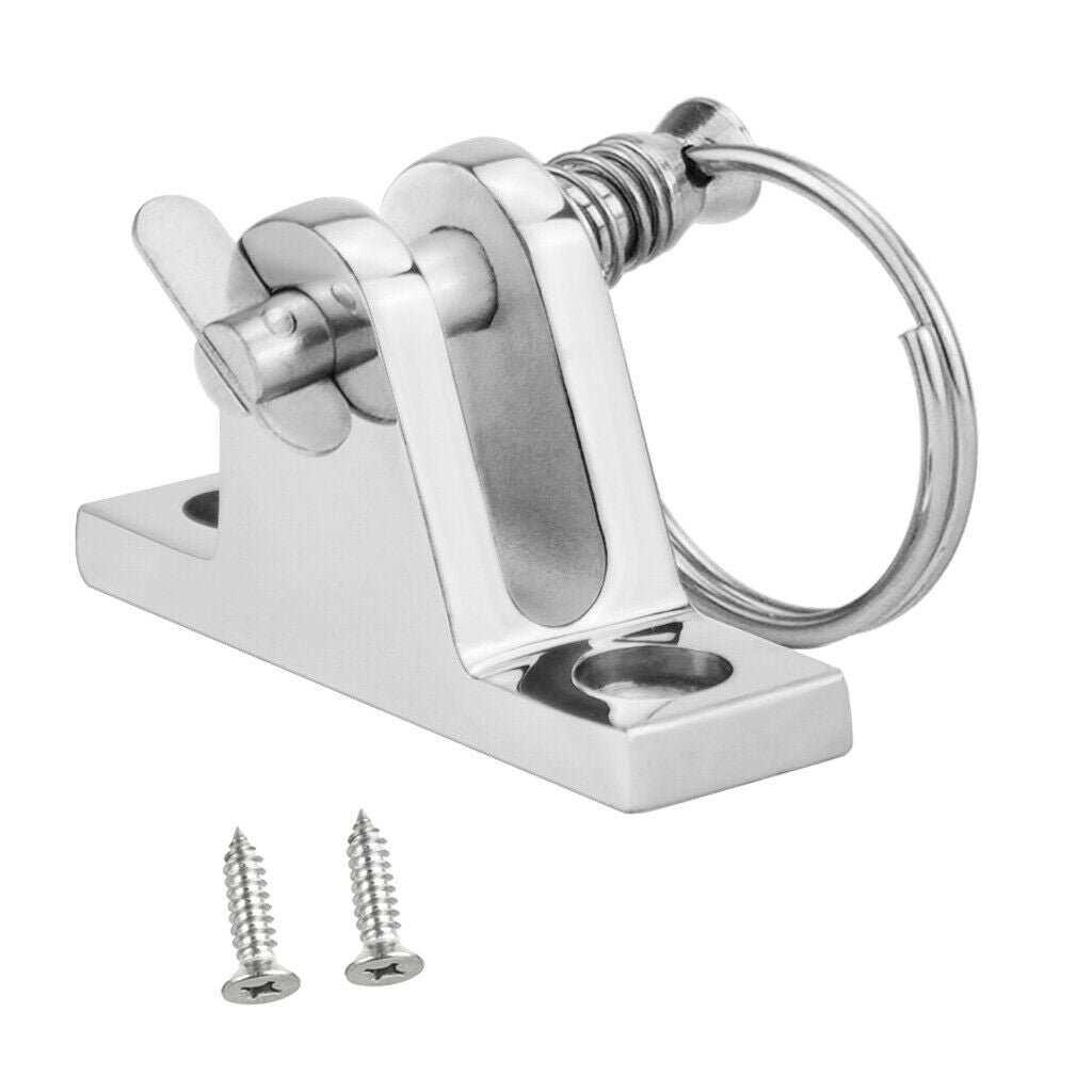 Deck Hinge Boat Bimini Top Fitting Quick Release Pin Ring - Stainless Steel