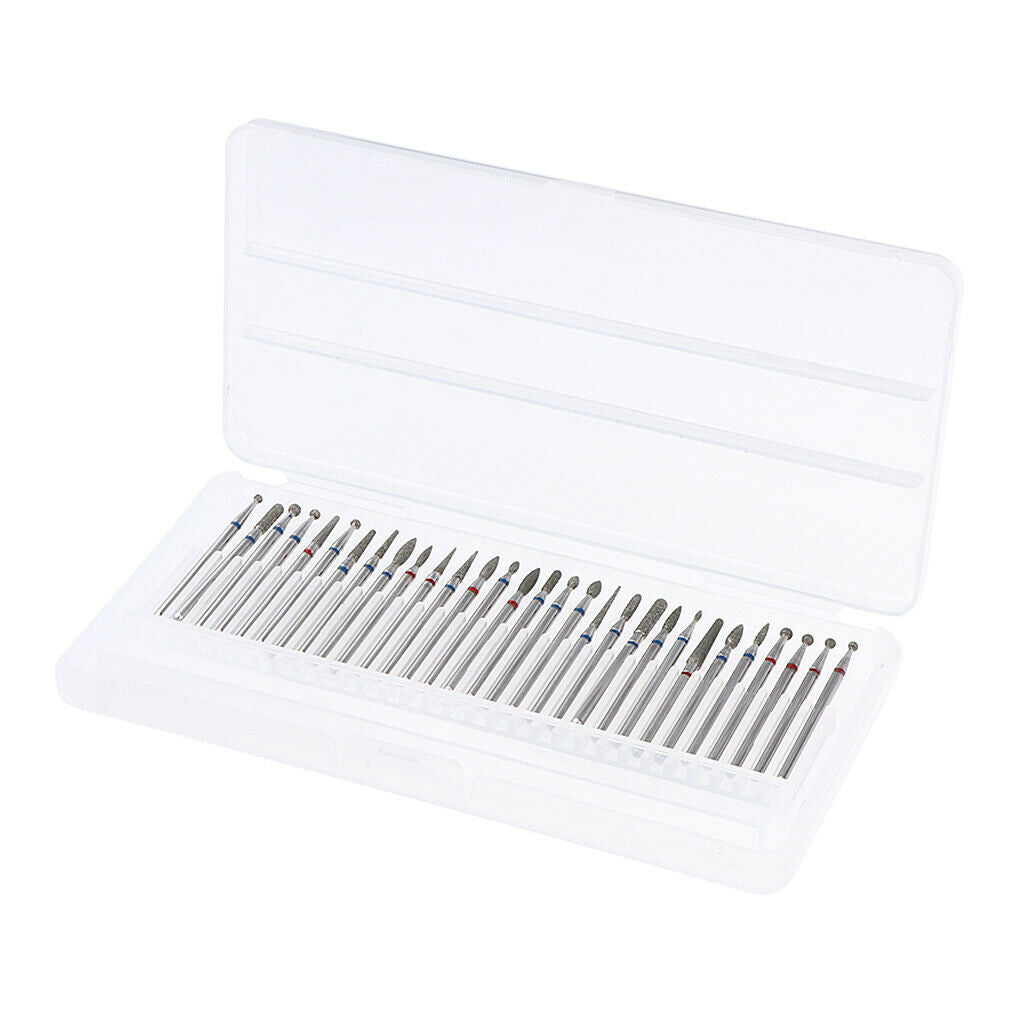 Electric Nail Drill Bit Rotary Burrs Grinding Head Nail Files Bits Kit 30pcs